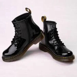 Dr. Martens Black 1460 Patent Leather Lace Up Boots Sz-7
